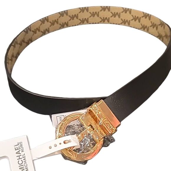 Michael Kors Signature Monogram Twist MK Logo Reversible Belt main image 5